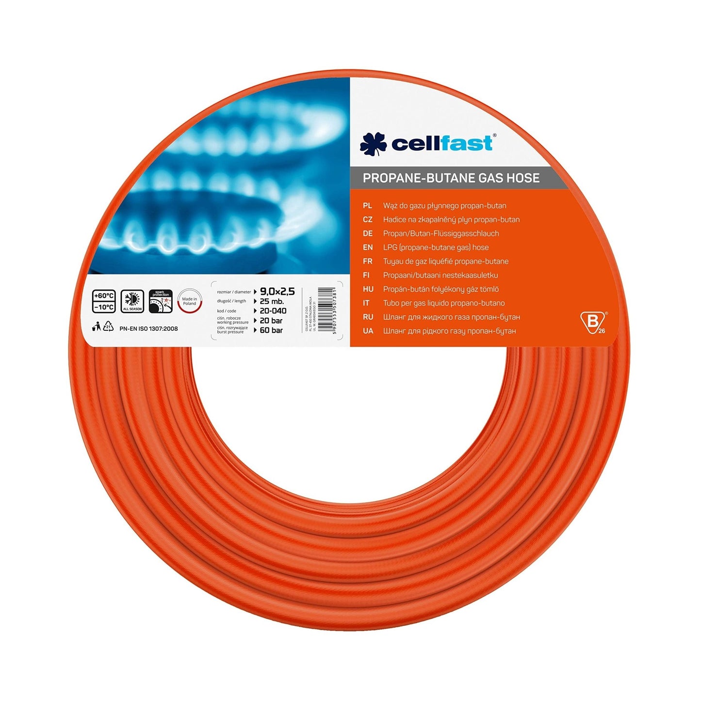 Cellfast 20-040 - Manguera para propano-butano 9x2,5x25m