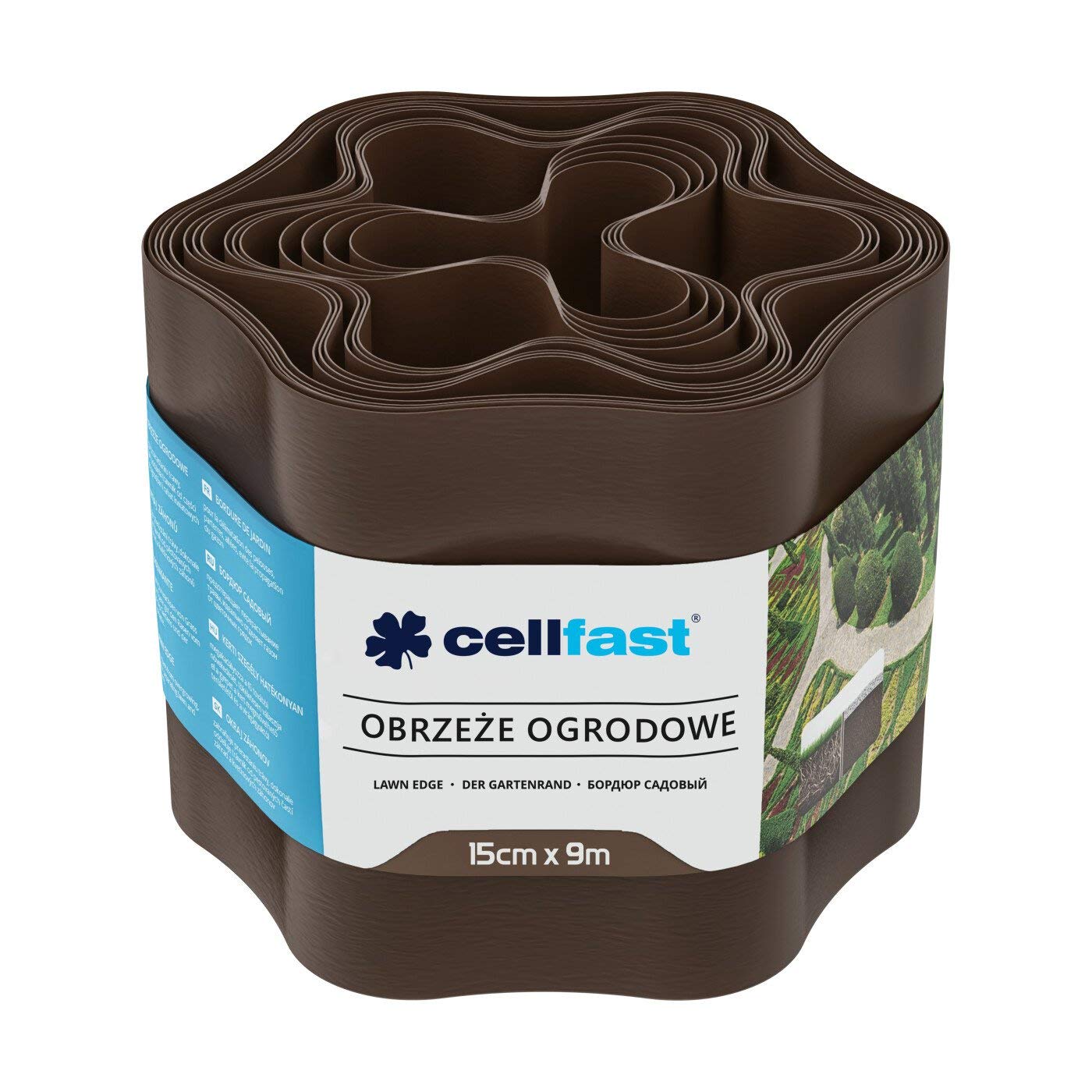 Cellfast 30-012H - Borde de césped 15 cm x 9 m, marrón