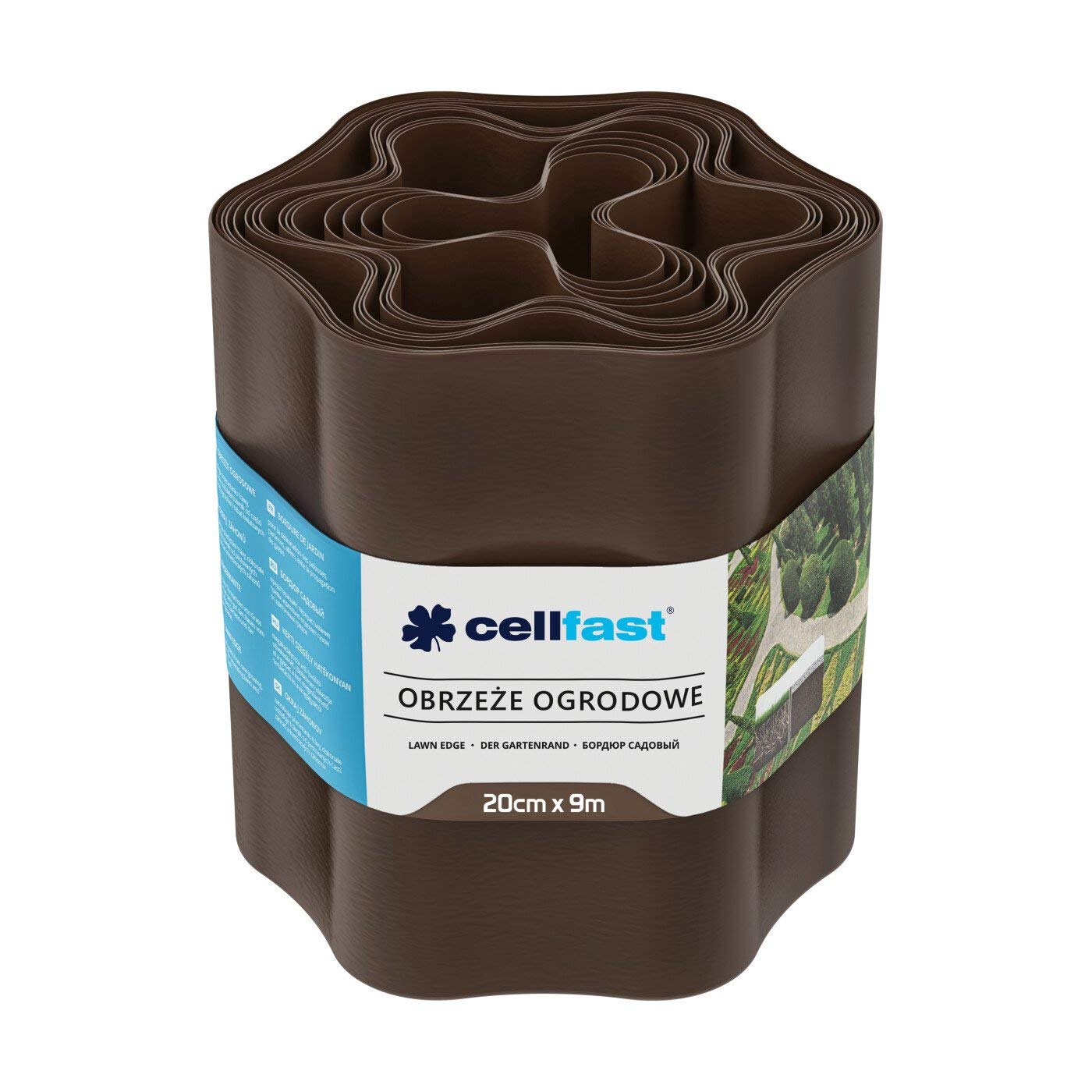 Cellfast 30-013H - Borde de césped 20 cm x 9 m, marrón