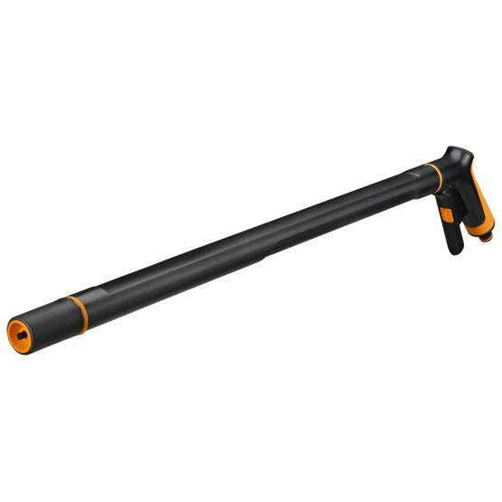 Fiskars Varilla de riego con 2 funciones, Cabezal de boquilla SoftGrip giratorio, Control de caudal con regulador frontal, Tamaño universal, Longitud: 64 cm, 340 g, Negro/Naranja, 1065489