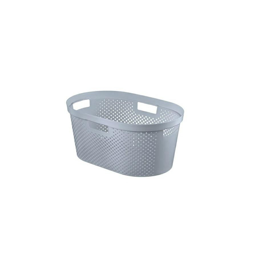 Curver - Cesta de Ropa Infinity 39L. Cesta Dots con Asas - Color Gris, 56.5x36x24.5 cm