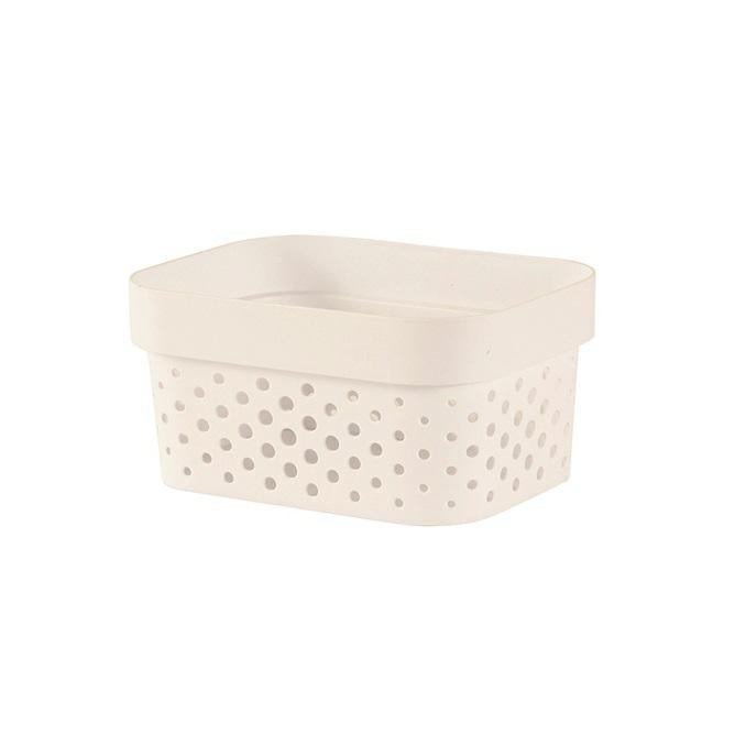 Curver | Cesta Infinity Dots Xs 1,4 l reciclaje, blanco, 100% material reciclado, 17 x 12,6 x 8,4 cm