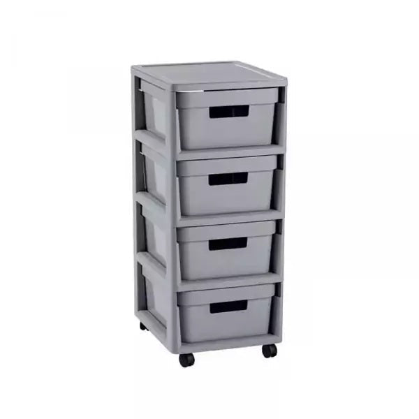 Curver Infinity - Carrito con Cuatro cajones con Ruedas de 4 x 10l, Carro Auxiliar