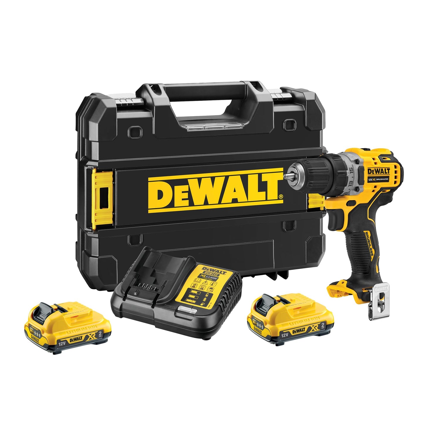 DeWalt DCD701D2-QW - Taladro atornillador XR 12V con 2 baterías 2,0 Ah y maletín TSTAK