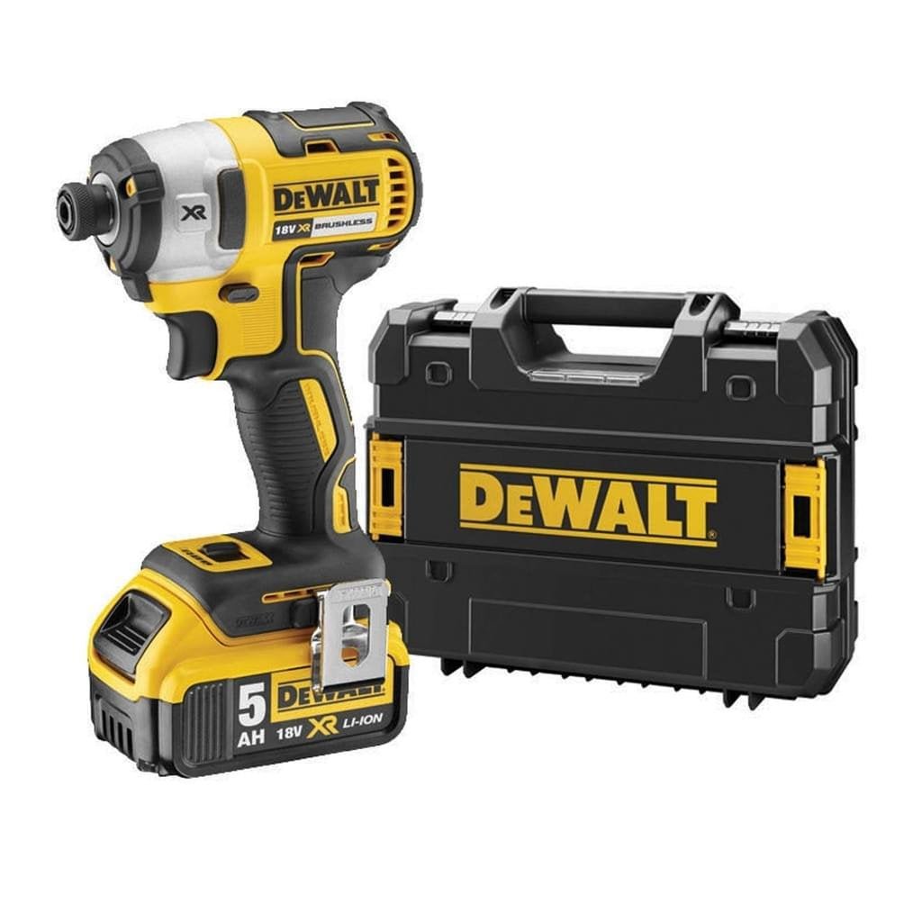 DeWalt DCF887P2-QW - Atornillador de impacto XR 18V 205 Nm, 2 baterías 5,0 Ah y TSTAK