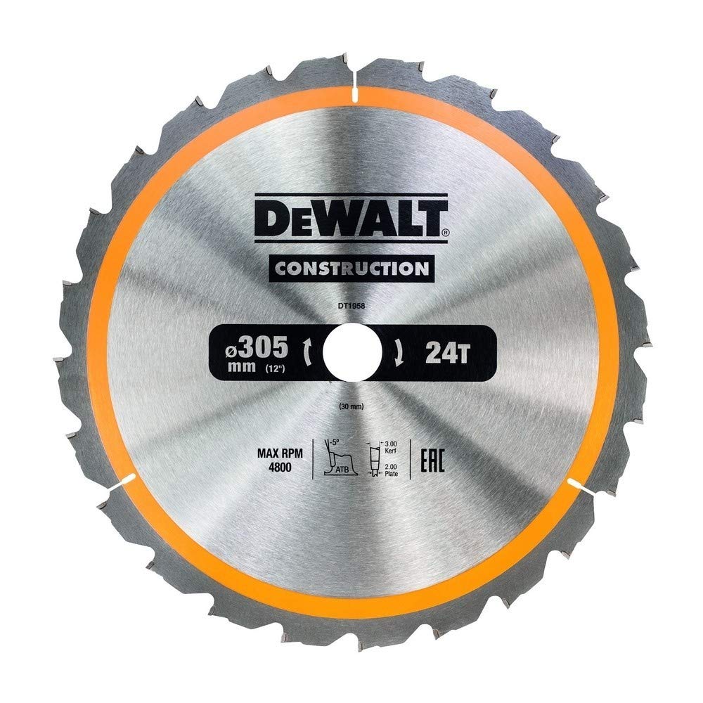 DeWalt DT1958-QZ - Hoja de sierra circular estacionaria 305 x 30 mm 24 dientes