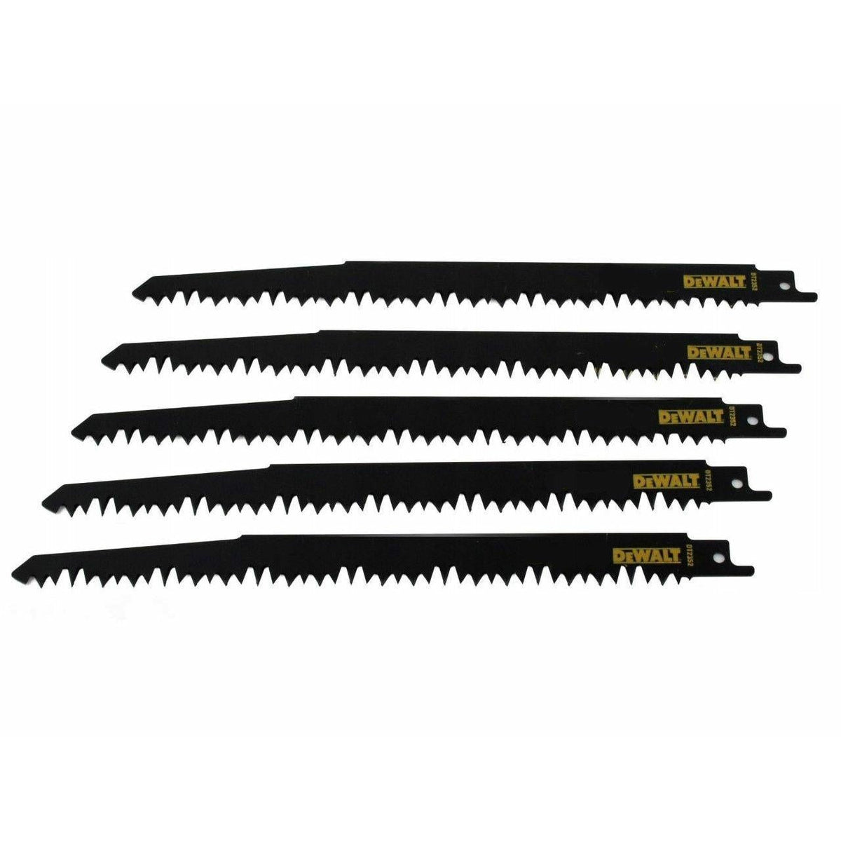 DEWALT DT2352-QZ - Hoja de sierra sable HCS, longitud: 230mm, paso de diente: 5-6 mm, para cortes gruesos y rápidos en madera (tronco y poda) - Ferrotecnia