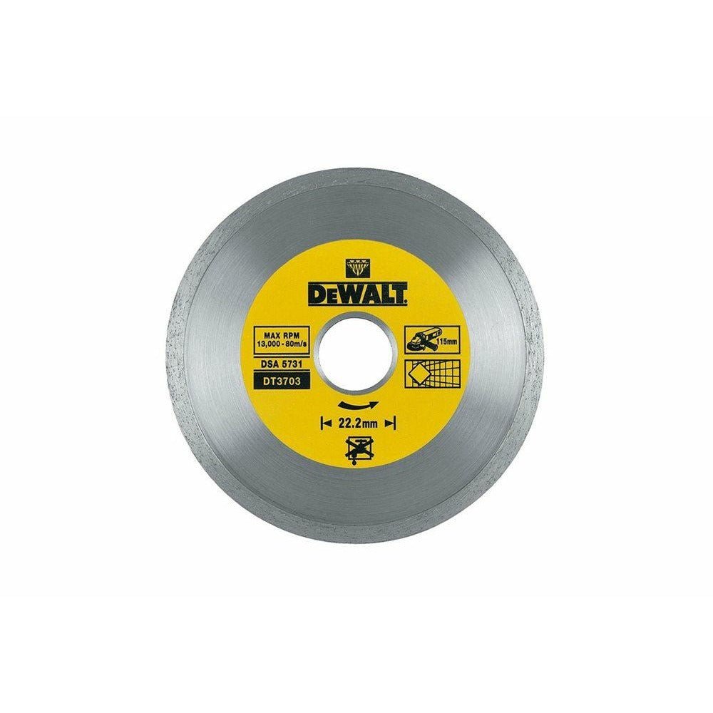 Dewalt DT3703-QZ - Disco de diamante de 115 mm para corte de ceramicas - Ferrotecnia