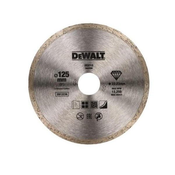 Dewalt DT3713-QZ - Disco de diamante de 125 mm para corte de ceramicas - Ferrotecnia