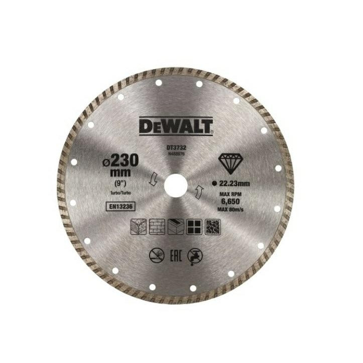 Dewalt DT3732-QZ - Disco de diamante turbo de 230 mm para corte en materiales duros