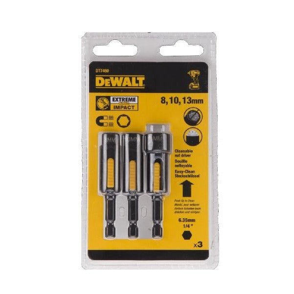DeWalt DT7460-QZ - Juego de 3 puntas de vaso Extreme Impact autolimpiantes 8, 10 y 13 mm - Ferrotecnia