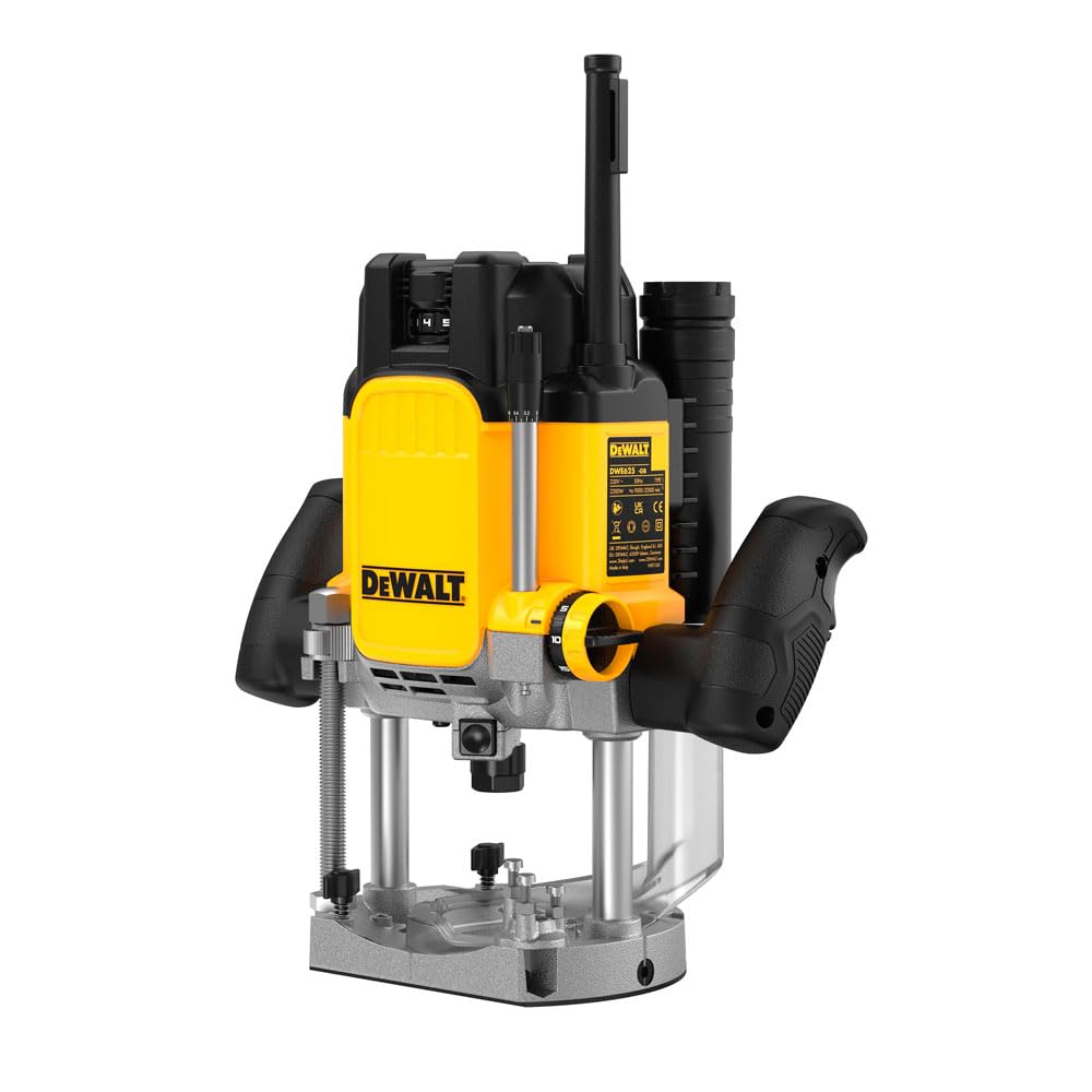 DeWalt DWE625-QS - Fresadora de superficie 2.300 W, 8.000-20.000 rpm, pinza 12 mm