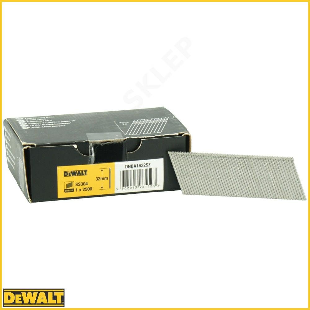 DeWalt stauch de uñas 20 grandes SS 32 mm 2500 unidades, plata, dnba1632sz