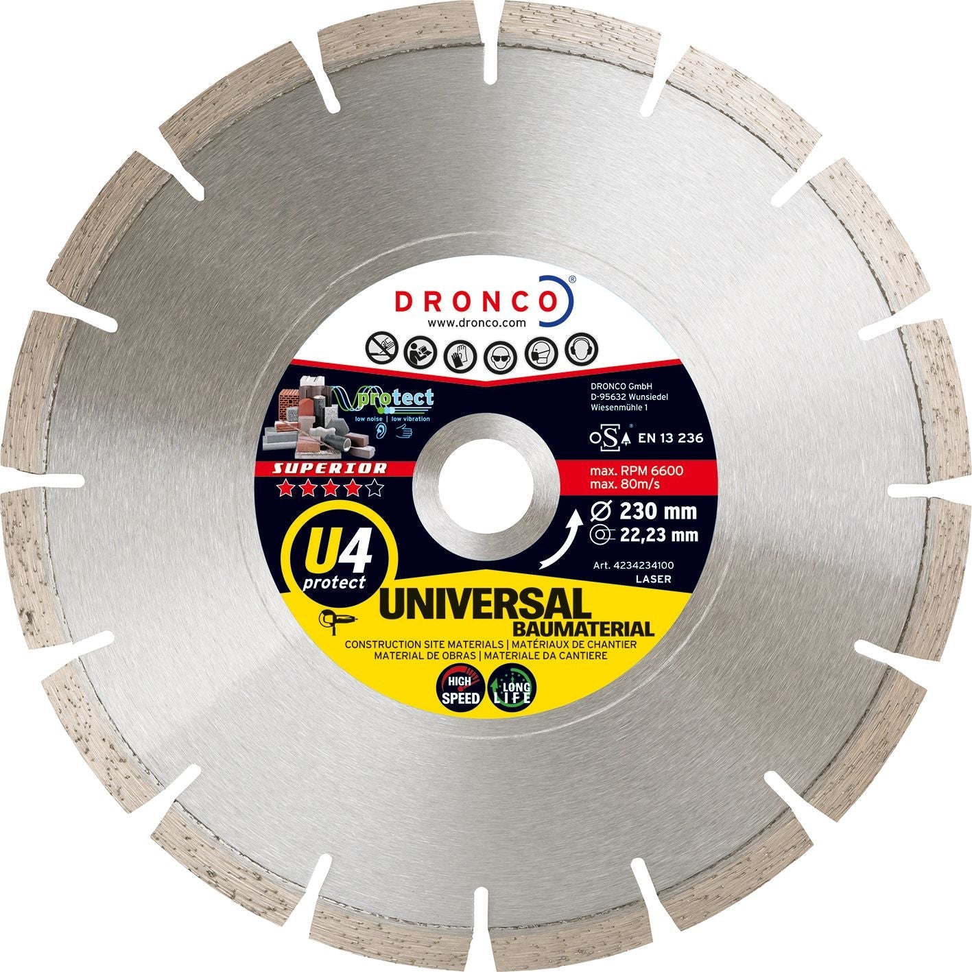 Dronco Disco de diamante Superior U4 Protect - Universal obra - Ferrotecnia