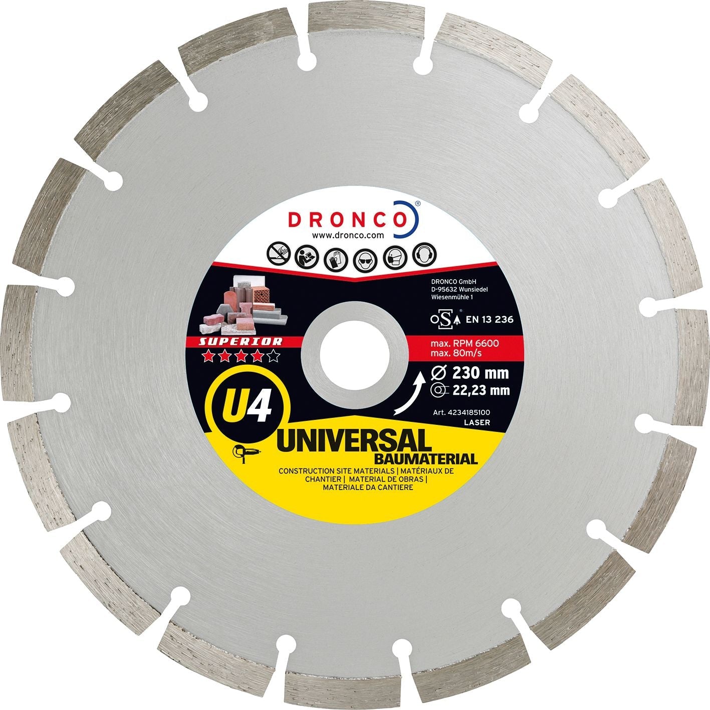 Dronco Disco de diamante Superior U4 - Universal obra (Antes LT46) - Ferrotecnia