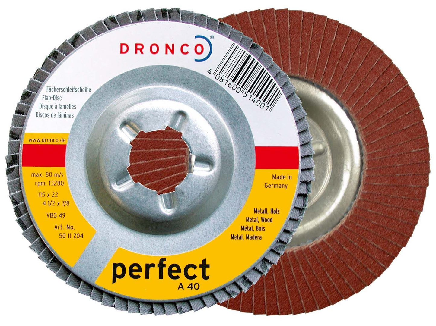 Dronco Discos de láminas abrasivas óxido de aluminio A - Ferrotecnia