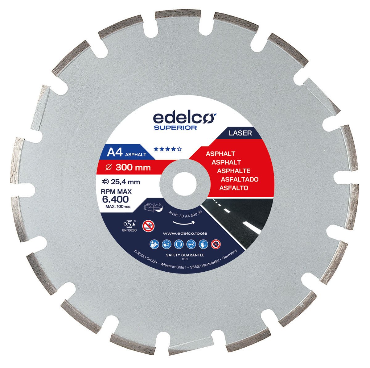 Edelco Disco de diamante para asfalto A4 Superior - Ferrotecnia