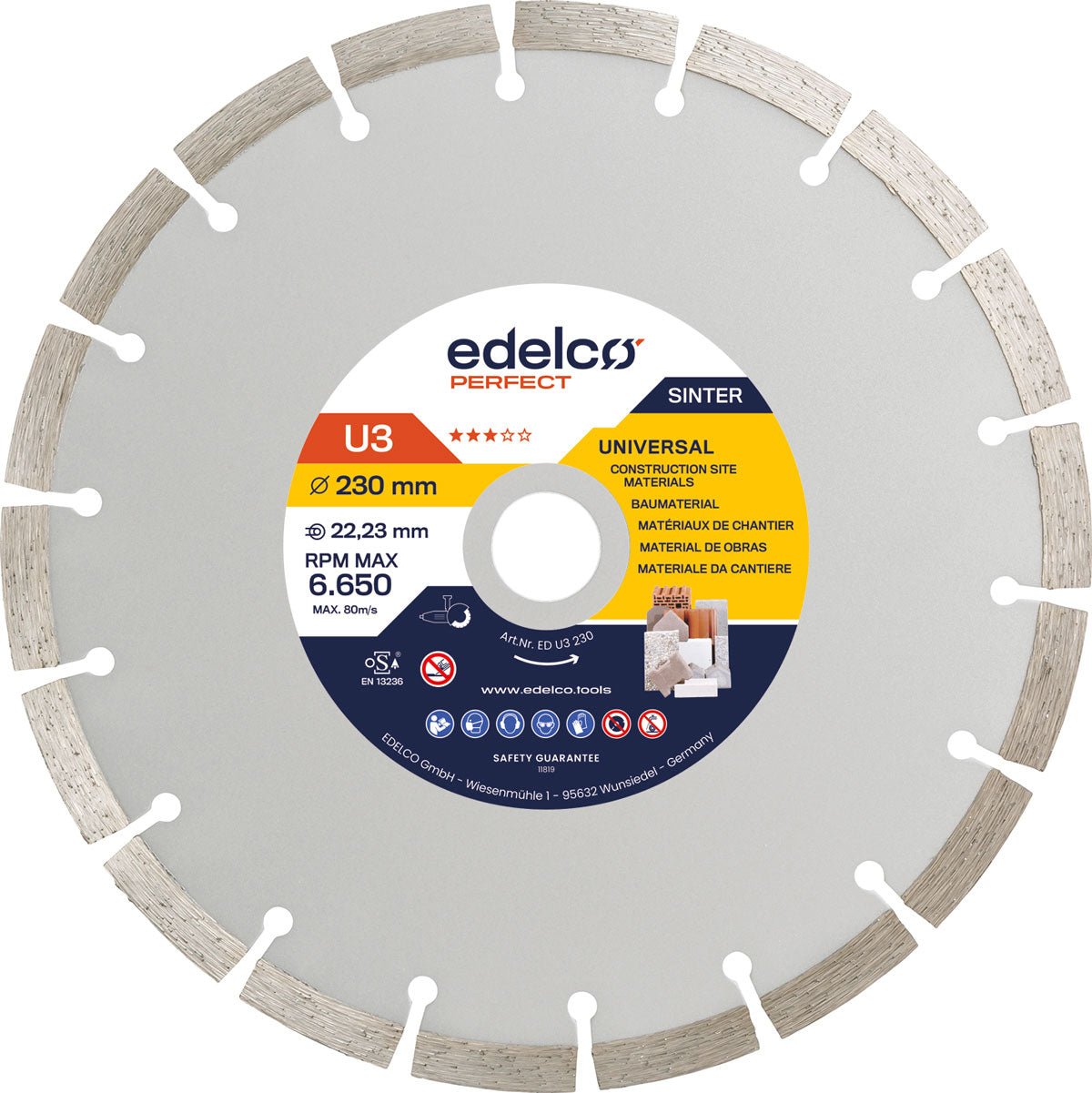 Edelco Disco de diamante universal de obra U3 Perfect - Ferrotecnia