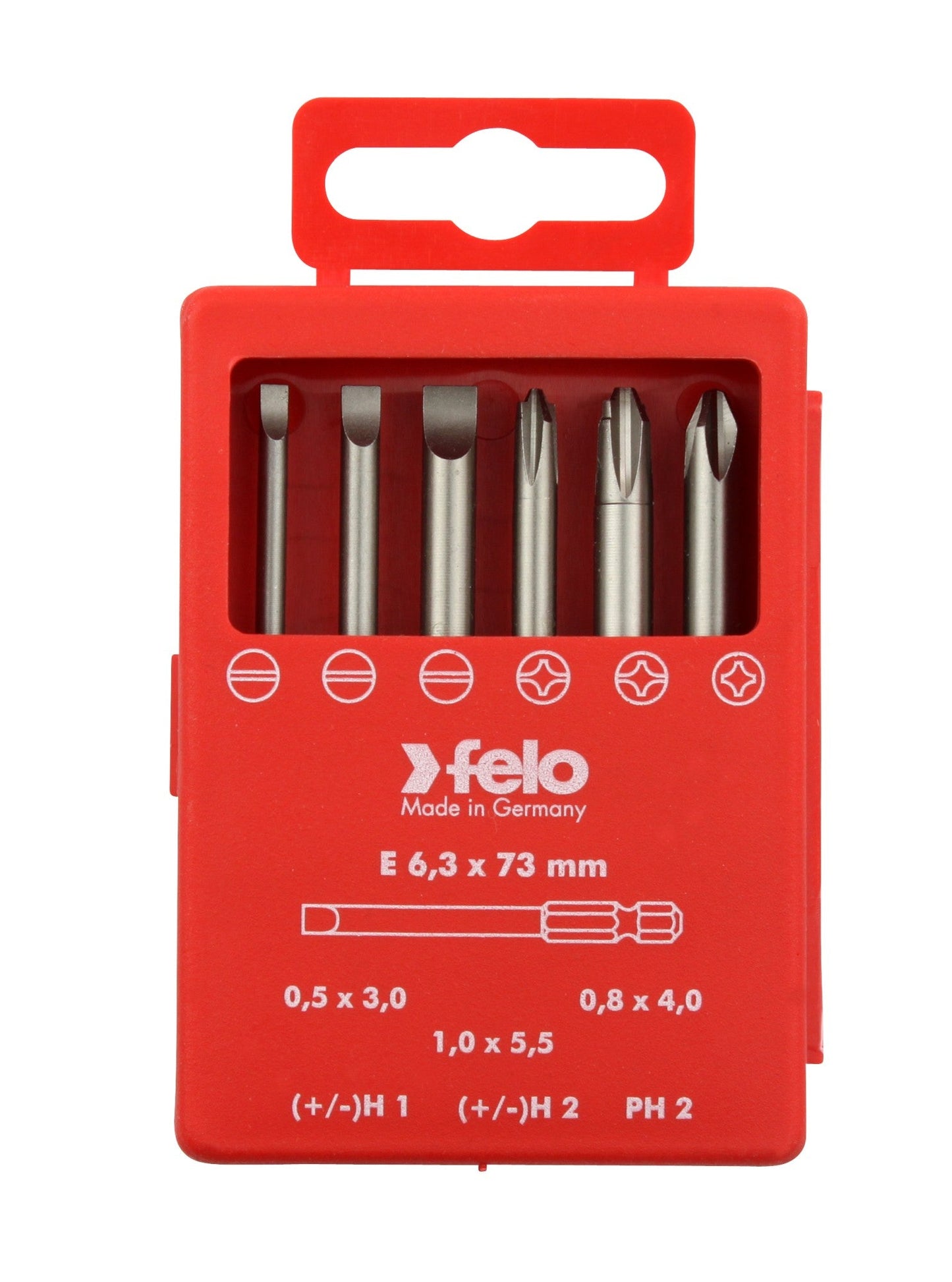 Felo 03292716 - Juego de puntas PROFI E6,3X73mm. 6 - pcs. SL/H/PH - Ferrotecnia