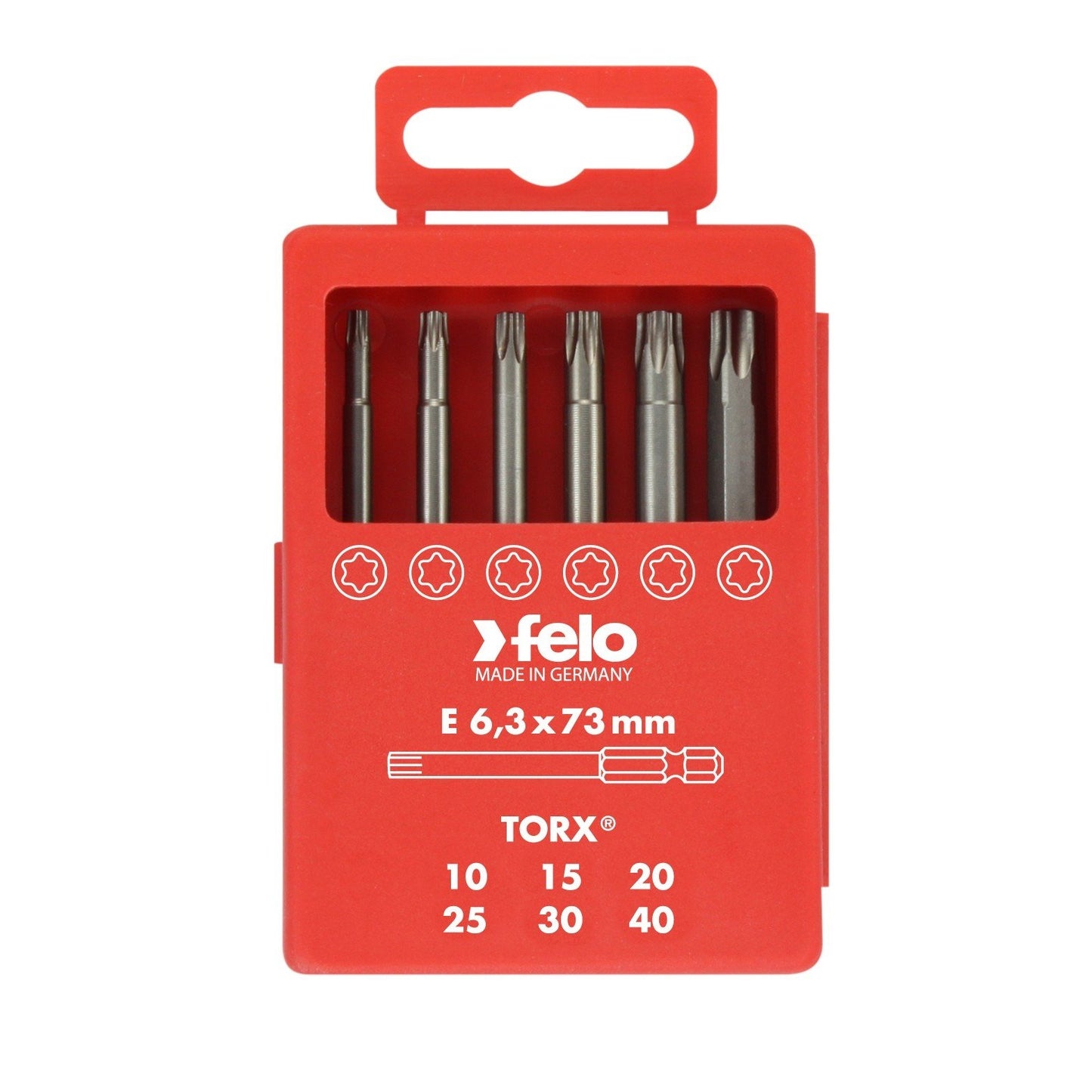 Felo 03691716 - Juego de puntas PROFI E6,3X73mm. 6-pcs. TORX®