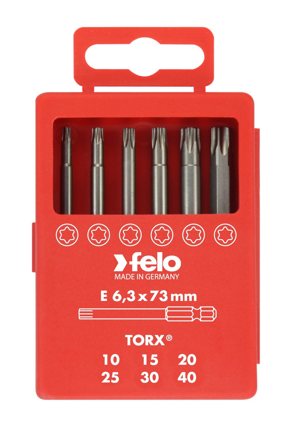 Felo 03691716 - Juego de puntas PROFI E6,3X73mm. 6 - pcs. TORX® - Ferrotecnia