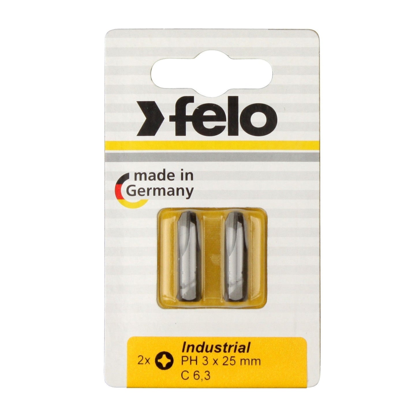 Felo 2202036 - Blíster 2 puntas Felo Industry C6,3 PH2x25 mm.