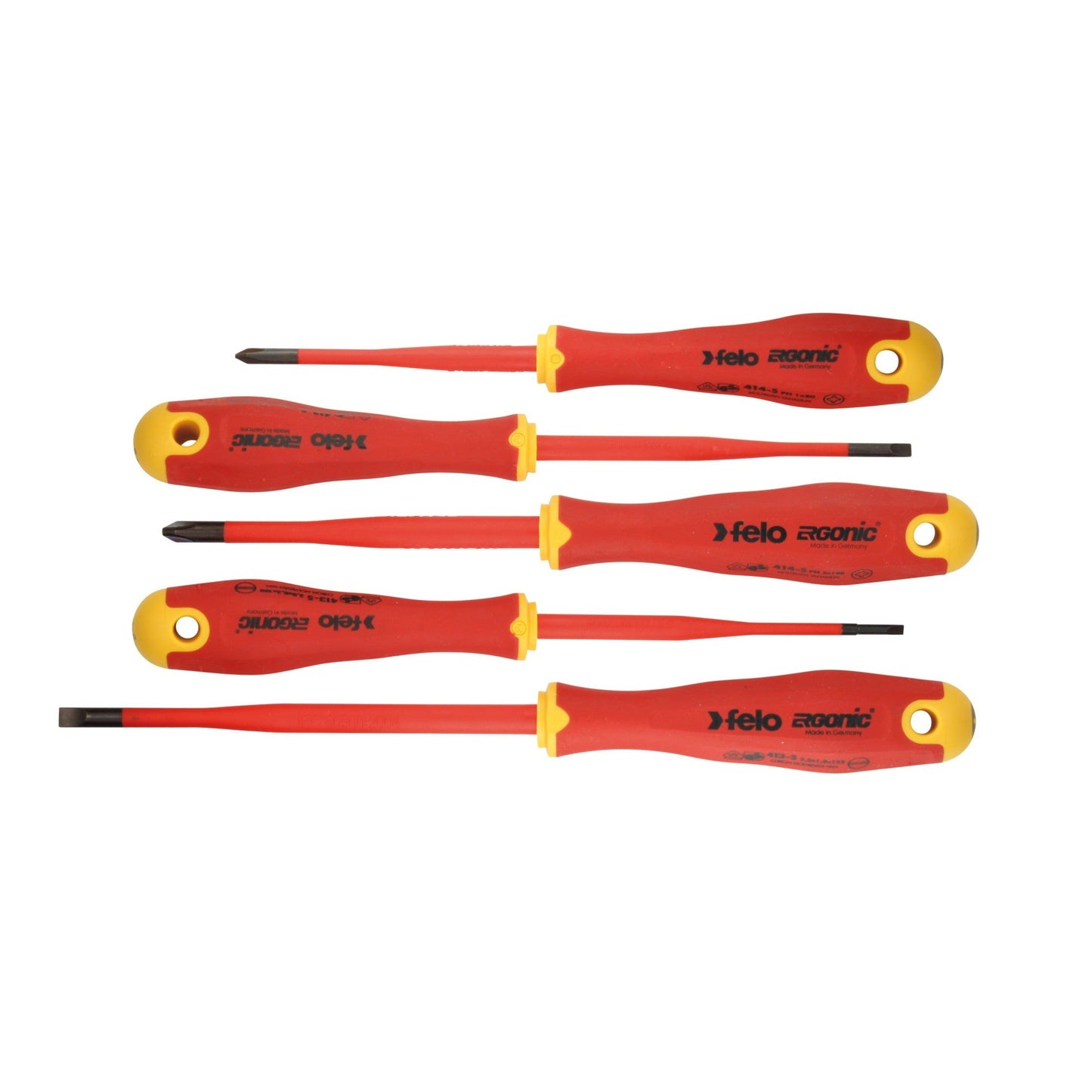 Felo 41385398 - Felo Ergonic VDE E-Slim insulated screwdriver set (Flat and PZ / 5 pcs.)