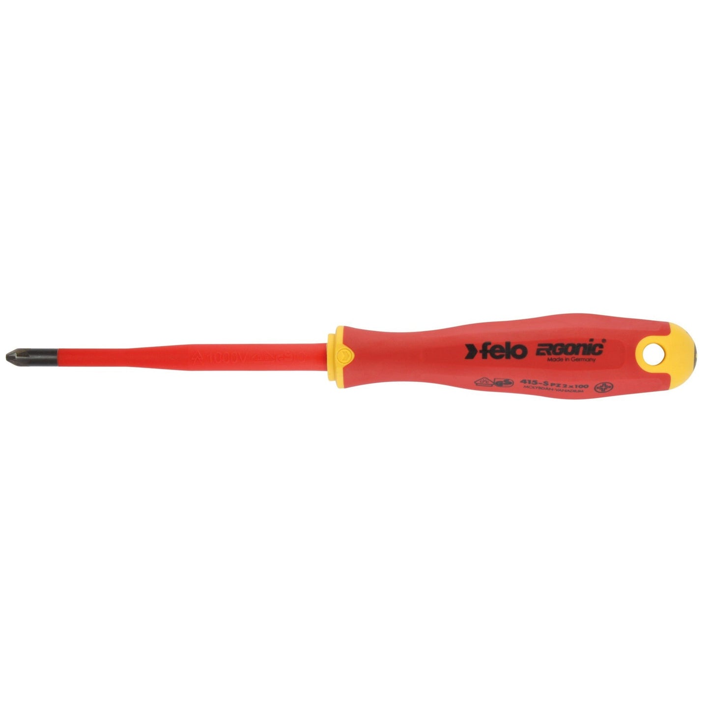 Felo 41519290 - Felo Ergonic E-slim PZ1x80 mm insulated screwdriver.