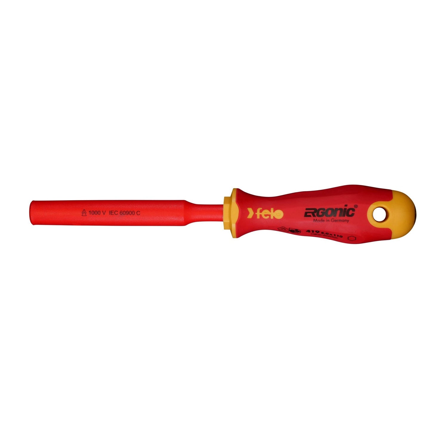 Felo 41913030 - Felo Ergonic VDE insulated screwdriver M-TEC socket mouth 13.0 mm.