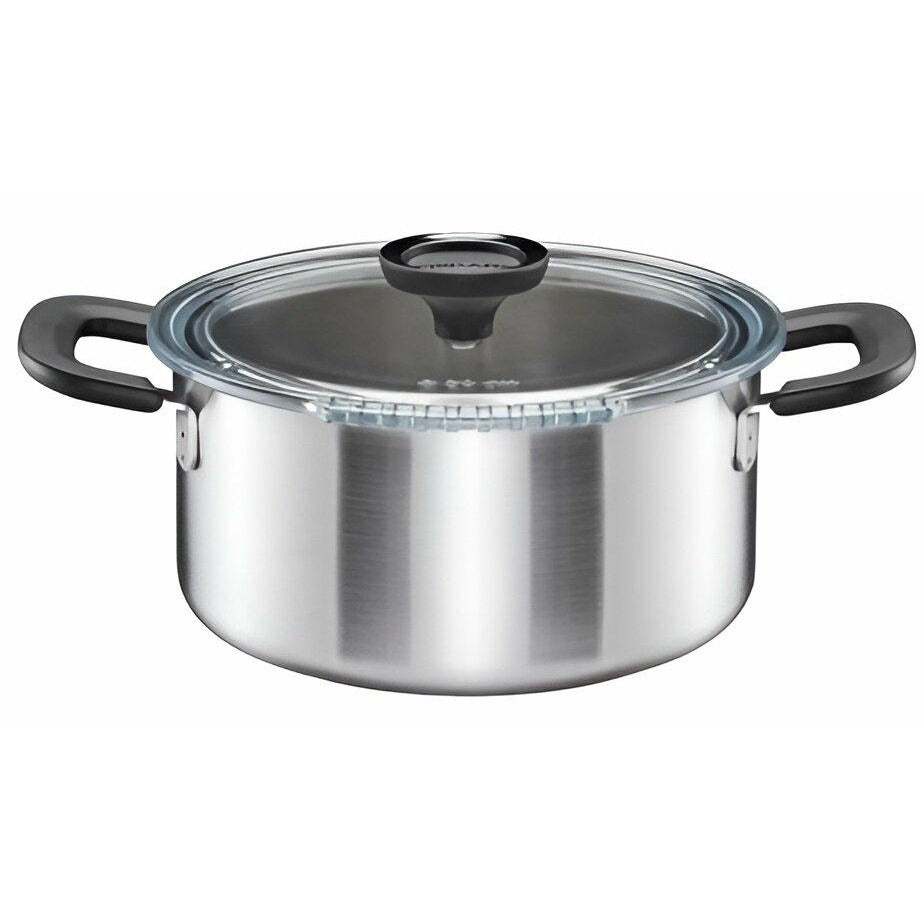 Fiskars Cacerola con Tapa, 3 litros, Ø 22,5 cm, Apta para Todas las Placas de Cocina, Acero Inoxidable Reciclado, Functional Form, 1072316