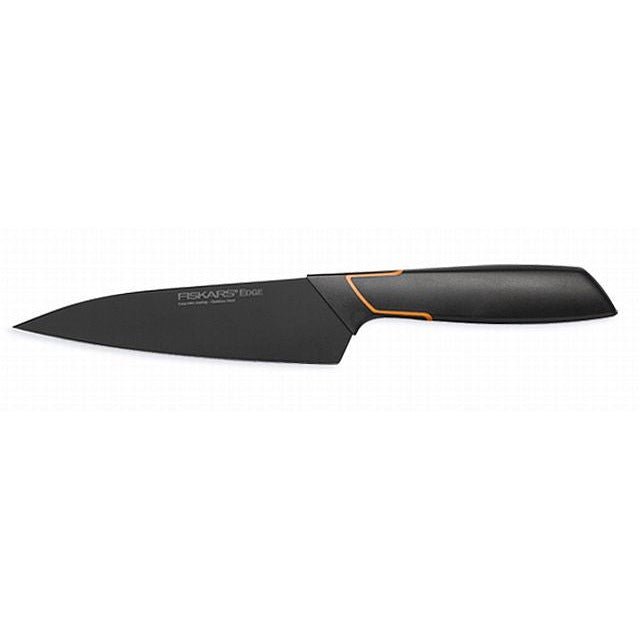 Fiskars Cuchillo de cocinero, Diseño moderno, Longitud total: 27 cm, Acero de calidad/Plástico, Edge, 1003095 - Ferrotecnia