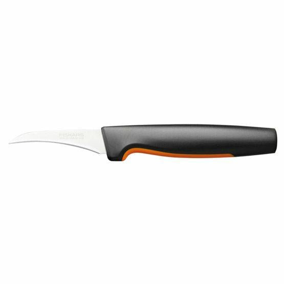 Fiskars Cuchillo para pelar, Functional Form, Hoja curvada, Longitud total: 19 cm, Acero inoxidable japonés/plástico, 1057545