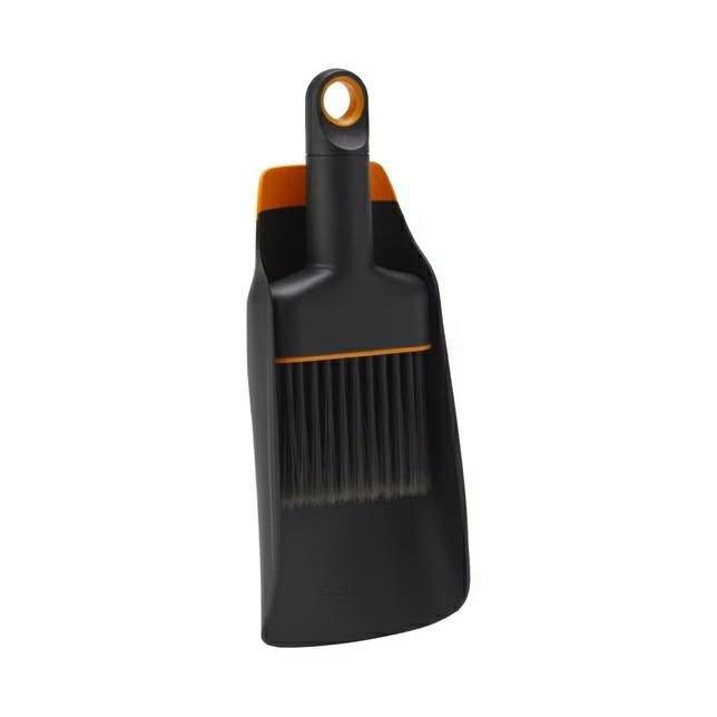 FISKARS Pala para siembra con Cepillo, Pala para siembra de 8", Cepillo de 18 cm, Resina, Negro/Naranja, 1071302