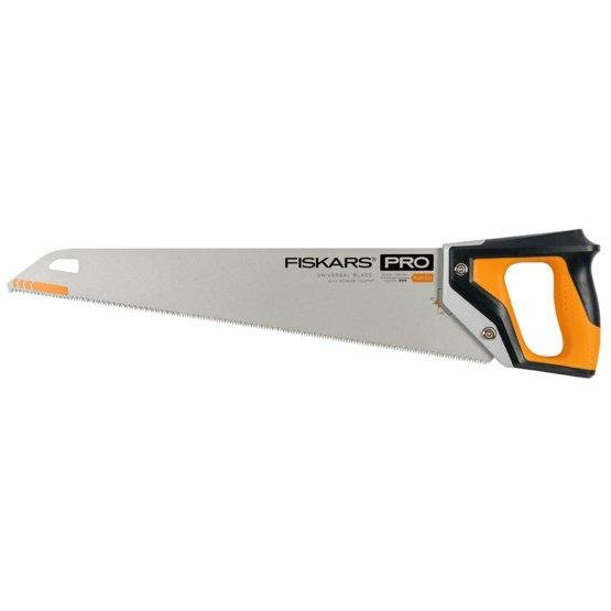 Fiskars Pro Sierra manual para madera, Laminado y PVC, Longitud de la hoja de sierra: 50 cm, 9 TPI, Negro/naranja, PowerTooth, 1062919