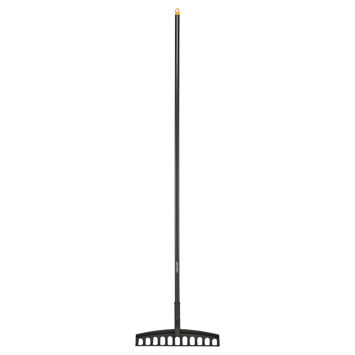 Fiskars Rastrillo Universal, Con 12 púas curvadas, Ancho: 41 cm, púas de acero templado/Mango de aluminio, Negro/Naranja, 1003466