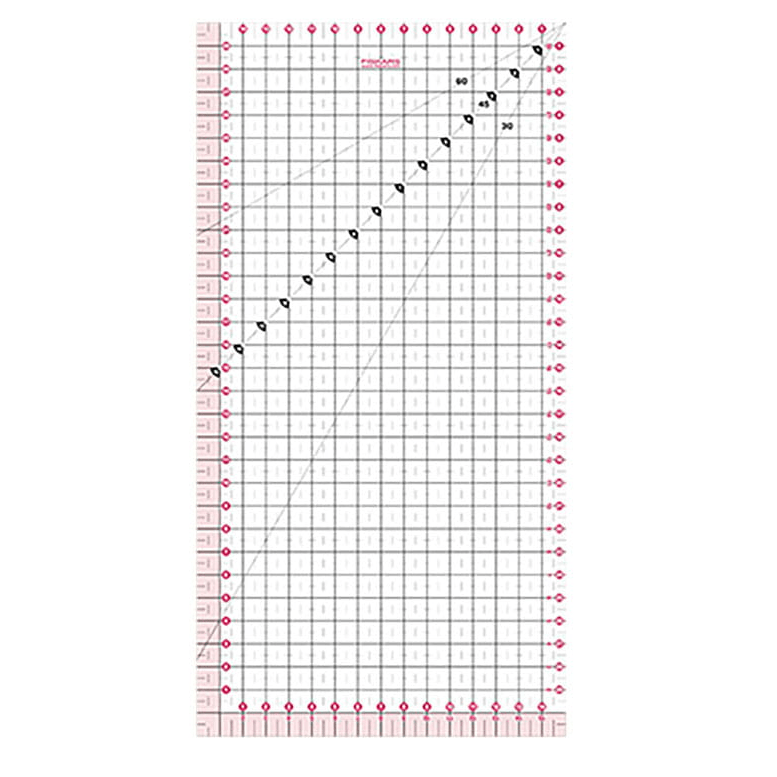 Fiskars Regla para patchwork, 15 x 30 cm, Margen de costura resaltado de 1 cm, Líneas de cuadrícula interrumpidas de medio centímetro, Líneas en ángulo, Plástico PET, 1066361 - Ferrotecnia