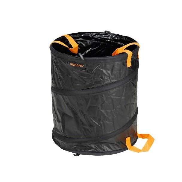 Fiskars Solid Bolsa para jardín con asas, Capacidad: 56 litros, Negro/Naranja, 1015646 - Ferrotecnia