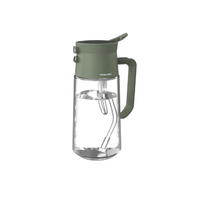 Fiskars Urban Plant Care Regadera pulverizadora de Cristal, 0,5 l, Función 2 en 1 para Plantas de Interior, Pulverización Fina y vertido preciso, Altura 20,9 cm, Cristal, Verde Oliva, 1080774