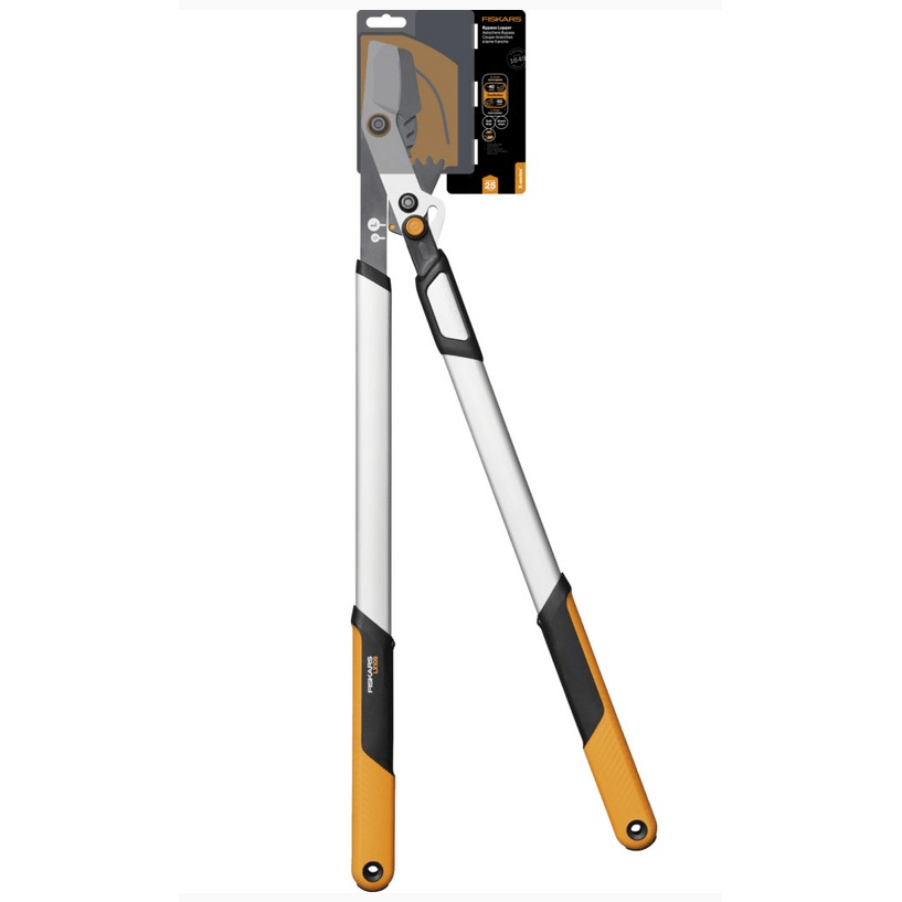 Fiskars X-series DualAction Tijeras de podar Bypass LX108, 2en1 para cortes rápidos o potentes, Cuchillas de acero antiadherente/Mangos ligeros de aluminio con SoftGrip, Negro/Naranja, 1080133 - Ferrotecnia