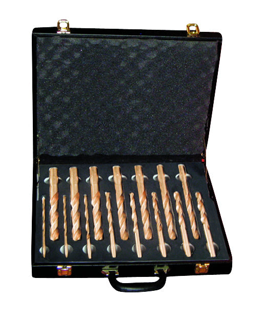 Ensemble de 15 forets hélicoïdaux