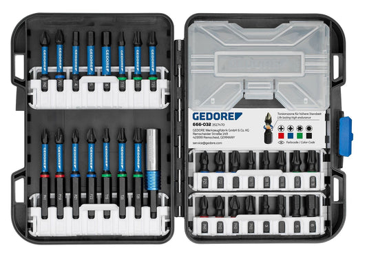 GEDORE 666 - 032 - Juego de puntas de torsión de 1/4", 32 piezas - Ferrotecnia