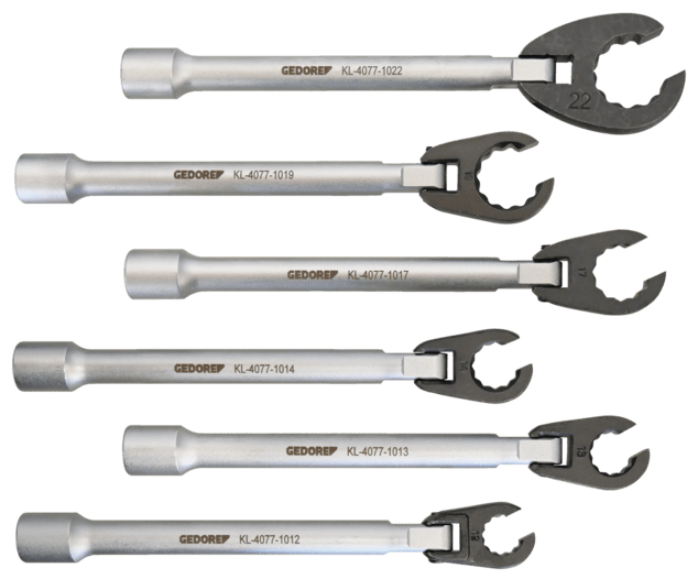 GEDORE Automotive KL - 4077 - 10 K - Juego de llaves abiertas para racores - Ferrotecnia