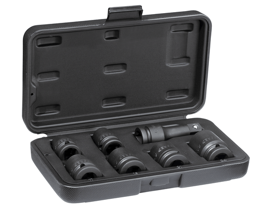 GEDORE K 19 - 007 - Juego de vasos de impacto de 1/2", de 10 a 24 mm - Ferrotecnia