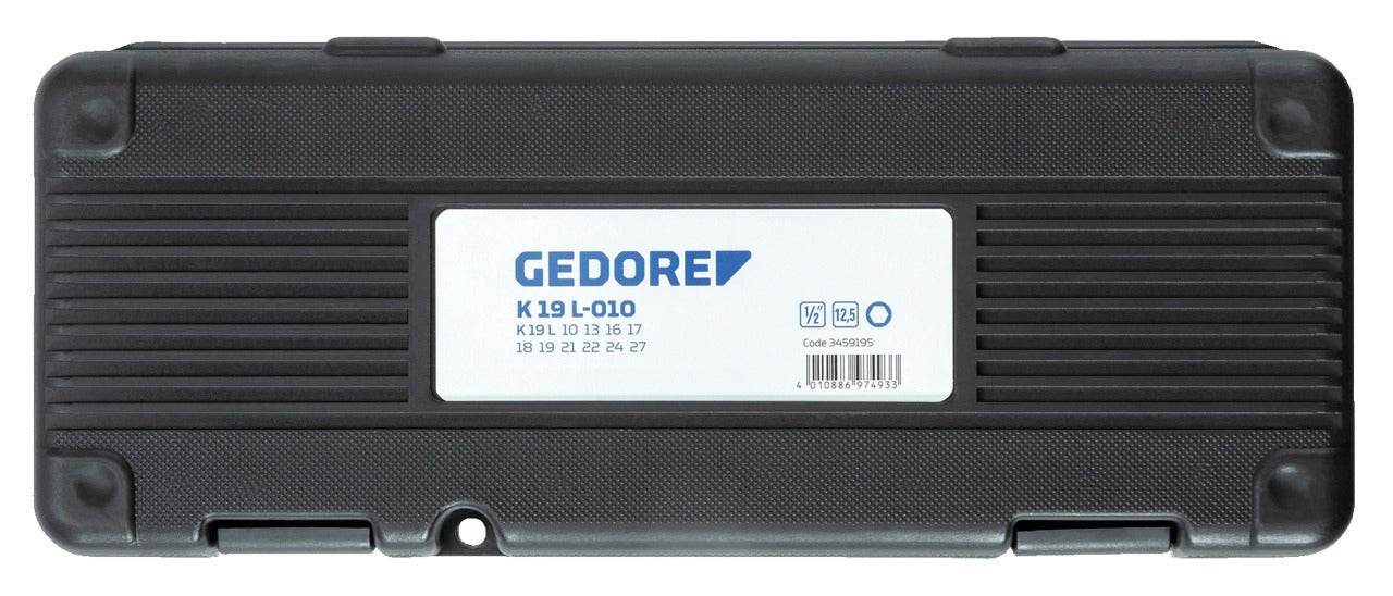 GEDORE K 19 L - 010 - Juego de Vasos de Impacto de 1/2" largos. 10 pzas - Ferrotecnia