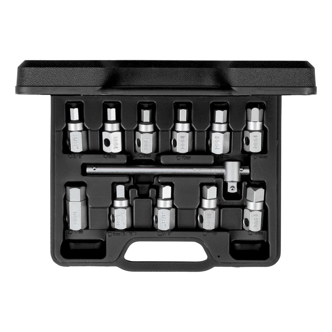 GEDORE red R15553004 - Juego de llaves para el cambio de aceite, mango corredizo 3/8", 12 piezas (3301544) - Ferrotecnia
