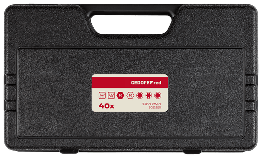 GEDORE red R35003040 - Maletín de puntas de arrastre de 10 mm TX+XZN+hexagonal, 40 piezas (3301572) - Ferrotecnia