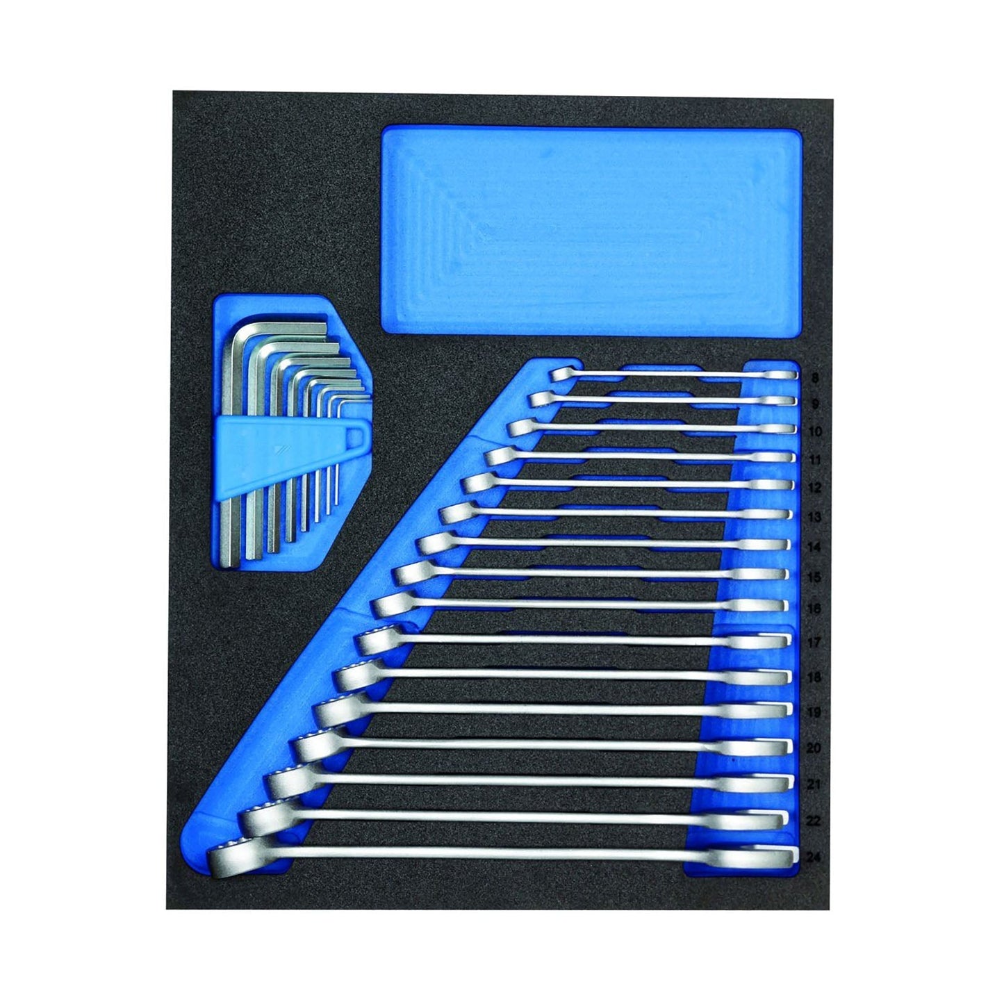 GEDORE TS CT2 - 7 - Juego de llaves combinadas y acodadas en módulo de espuma Check - Tool de doble cuerpo, 24 piezas - Ferrotecnia