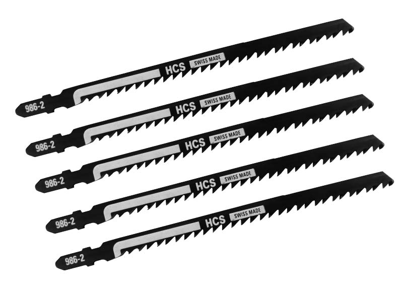 DeWalt DT2076-QZ - Hoja de sierra de calar HCS, longitud: 152mm, paso de diente: 4mm, para cortes muy rectos rápidos en madera y aglomerado de hasta 100mm de espesor (hoja extragruesa)