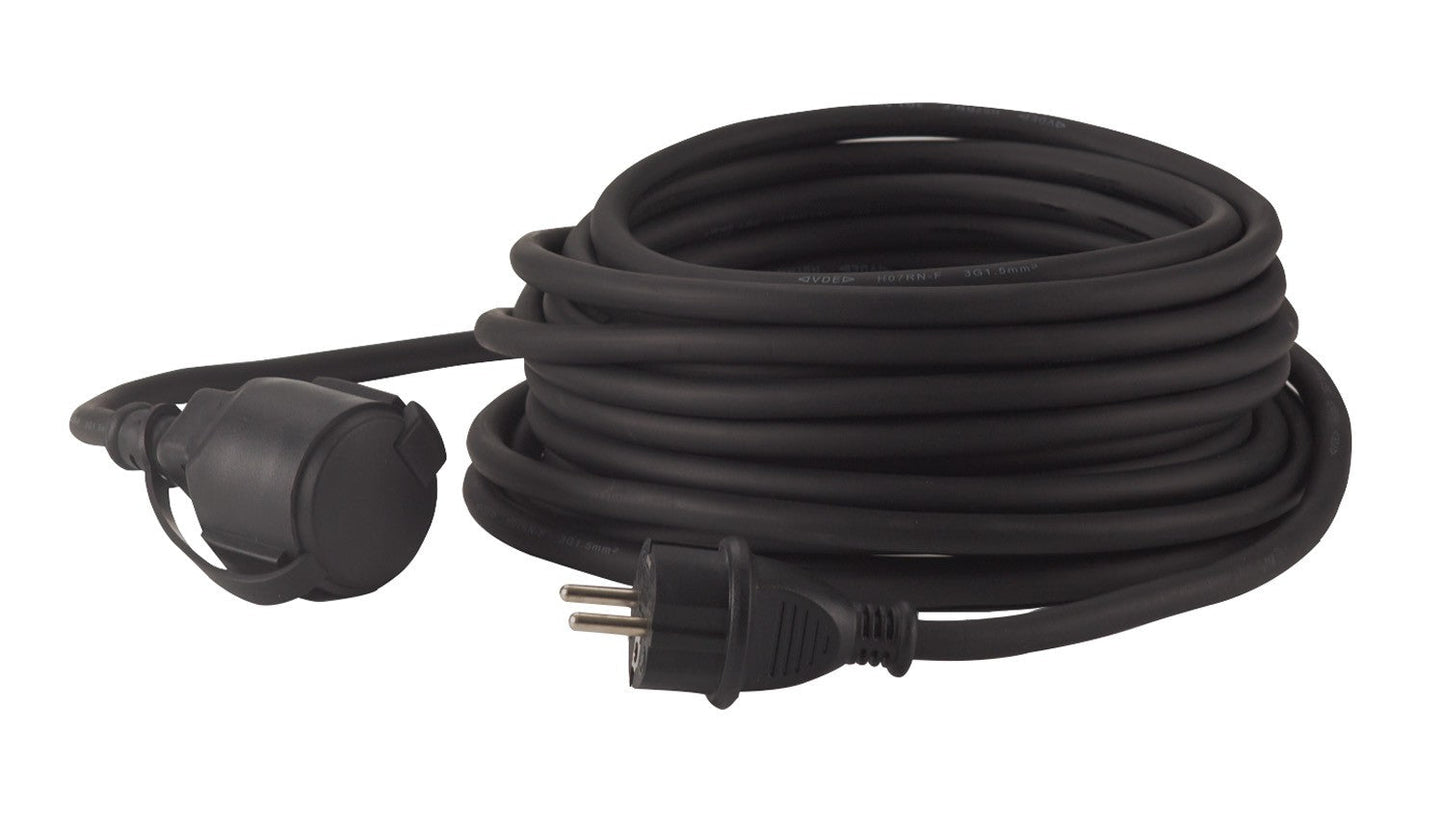 Hedi VK10N2F - Alargador Hedi 10 m. cable de goma de neopreno 3G2,5 color negro IP44 - Ferrotecnia