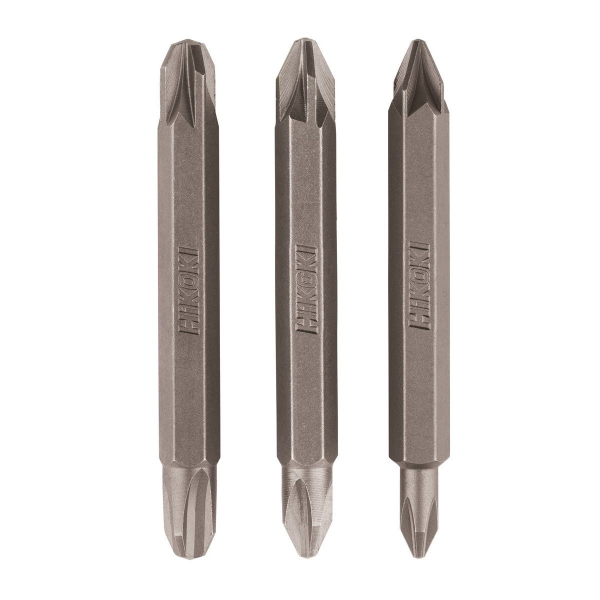 Hikoki 4100307 - 3 puntas 1/4" doble punta Phillips/Pozidrive PH1/PZ1, PH2/PZ2, PH3/PZ3, 60 mm